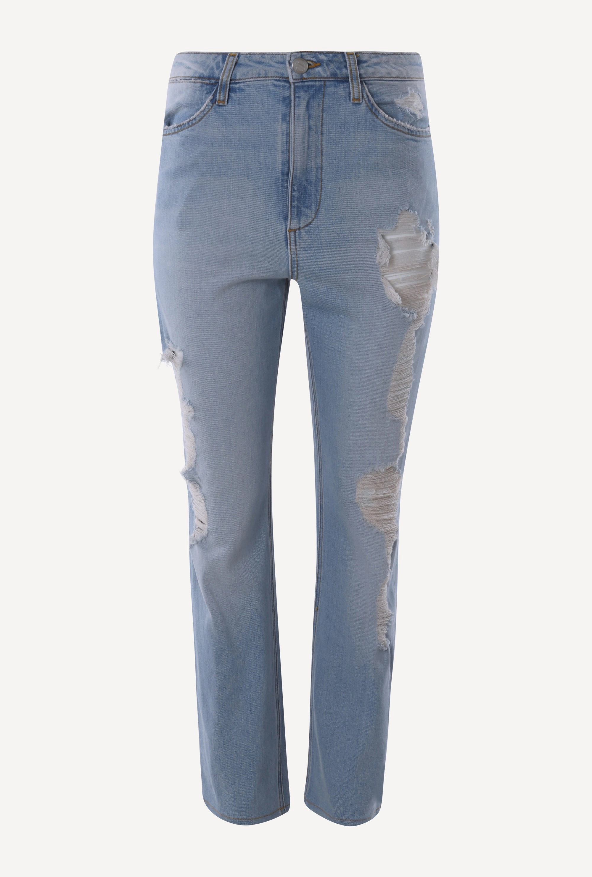 Alanis Boyfriend Distressed Denim Abrasion Resistant Fabric