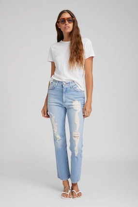 UVProtection Coating slim fit Alanis Boyfriend Distressed Denim