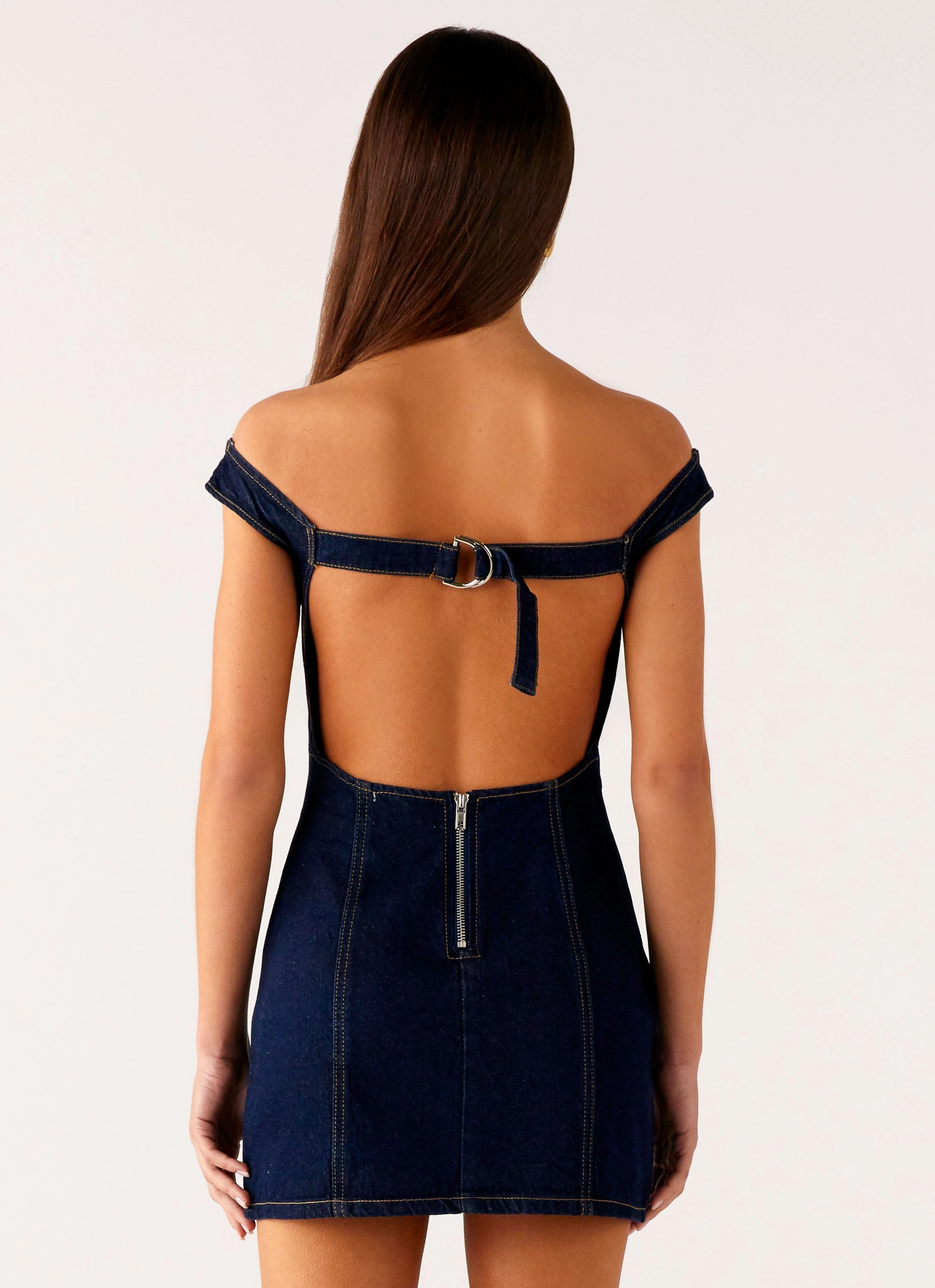 Bonnie Denim Mini Dress - Indigo Relaxed-fit maxi dress Neutral Layer