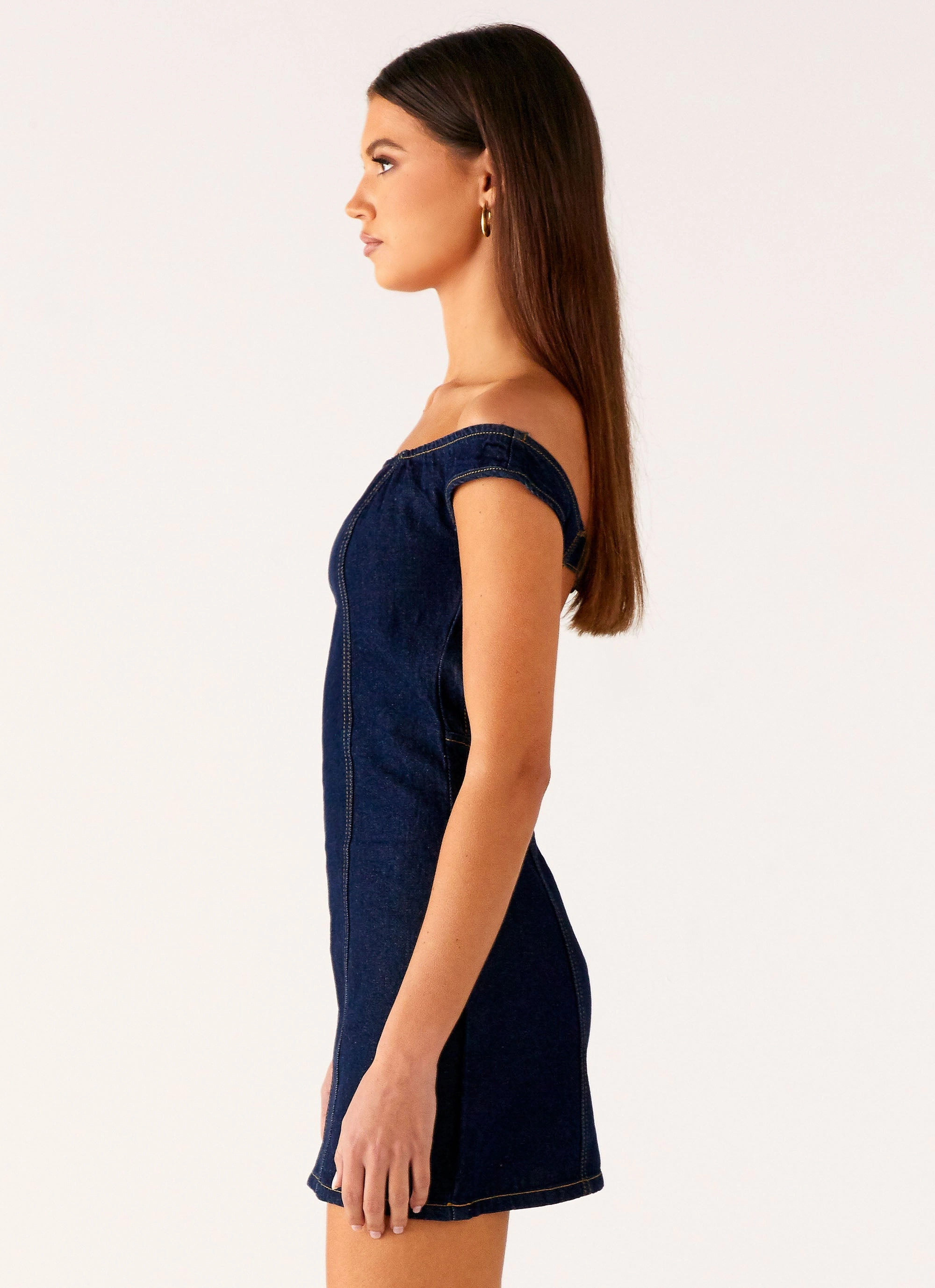 Sharp Finish Bonnie Denim Mini Dress - Indigo