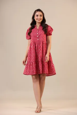 Booti on Pink Collared T-shirt dress