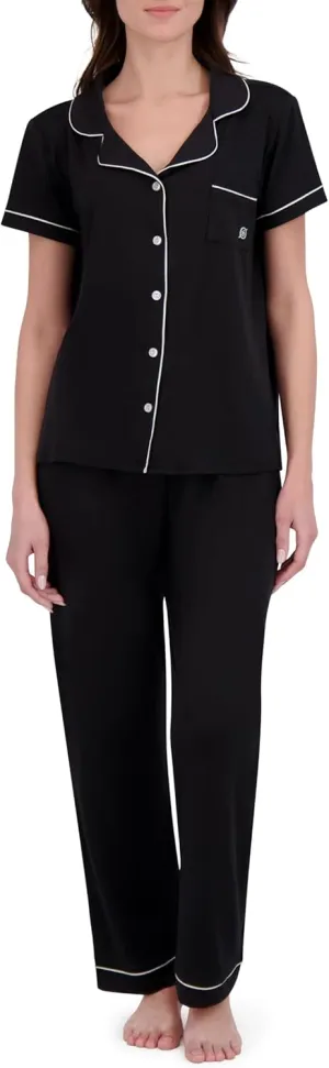 BORN Button Up Pajamas for Women, Soft Pajama Set and Long PJ Pants Set, Women's Sleepwear