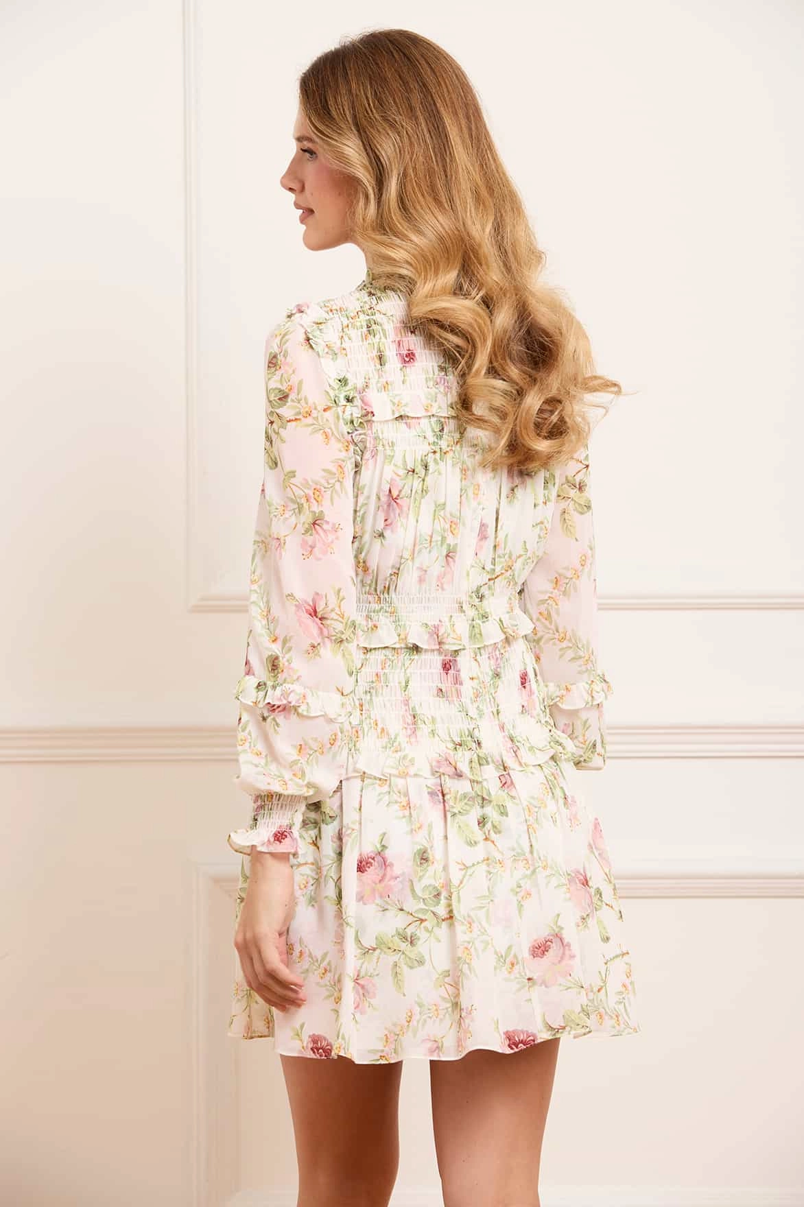 Colette's Rose Emilia Georgette Micro Mini Dress Silk Shine