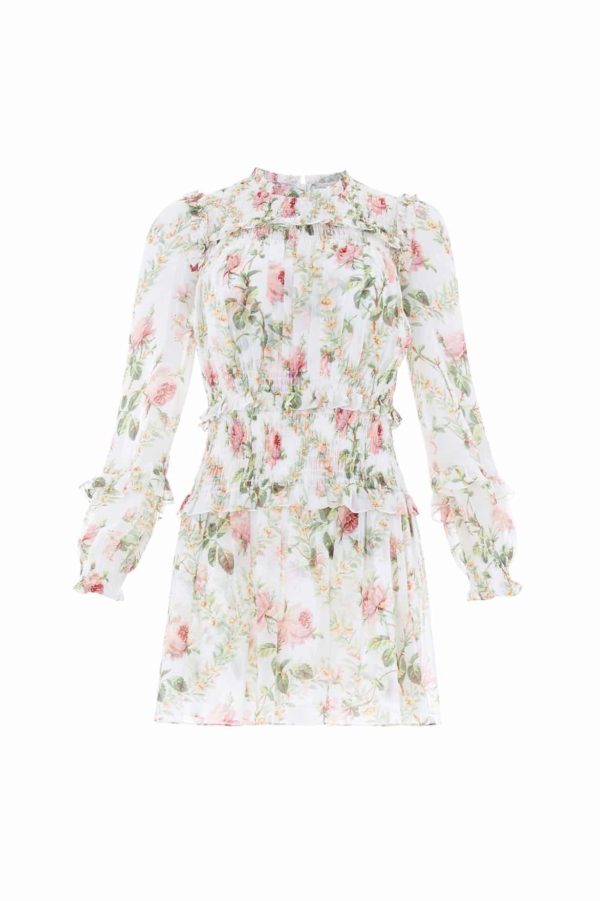 Colette's Rose Emilia Georgette Micro Mini Dress Perfect Length Spring Garden