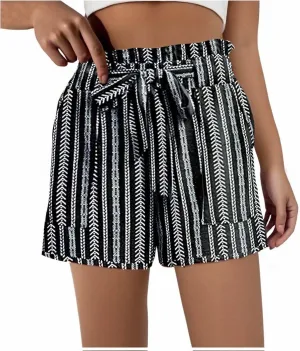Boxer Shorts for Women Comfy Summer Ruffle Belted Elastic Waist Pjs Bottoms Chic Printed Sleepwear Loose Lounge Pajama Shorts