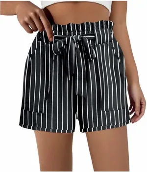 Boxer Shorts for Women Comfy Summer Ruffle Belted Elastic Waist Pjs Bottoms Chic Printed Sleepwear Loose Lounge Pajama Shorts