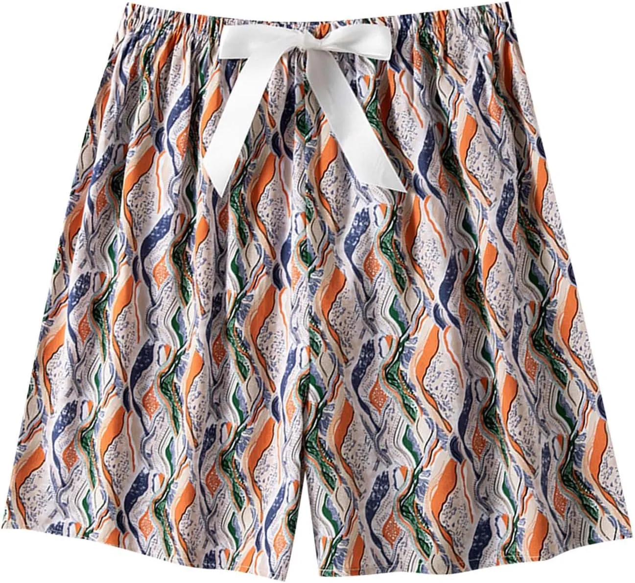 Boxer Shorts for Women Comfy Summer Thin Elastic Waist Pjs Bottoms Floral Printed Sleepwear Loose Lounge Pajama Shorts