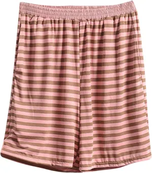 Boxer Shorts for Women Loose Striped Pajamas Bottoms 2025 Summer Comfy Soft Modal Lounge Sleep Shorts with Pockets
