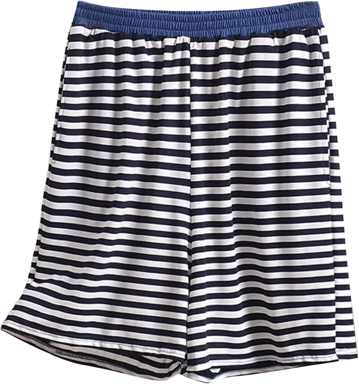 Boxer Shorts for Women Loose Striped Pajamas Bottoms 2025 Summer Comfy Soft Modal Lounge Sleep Shorts with Pockets