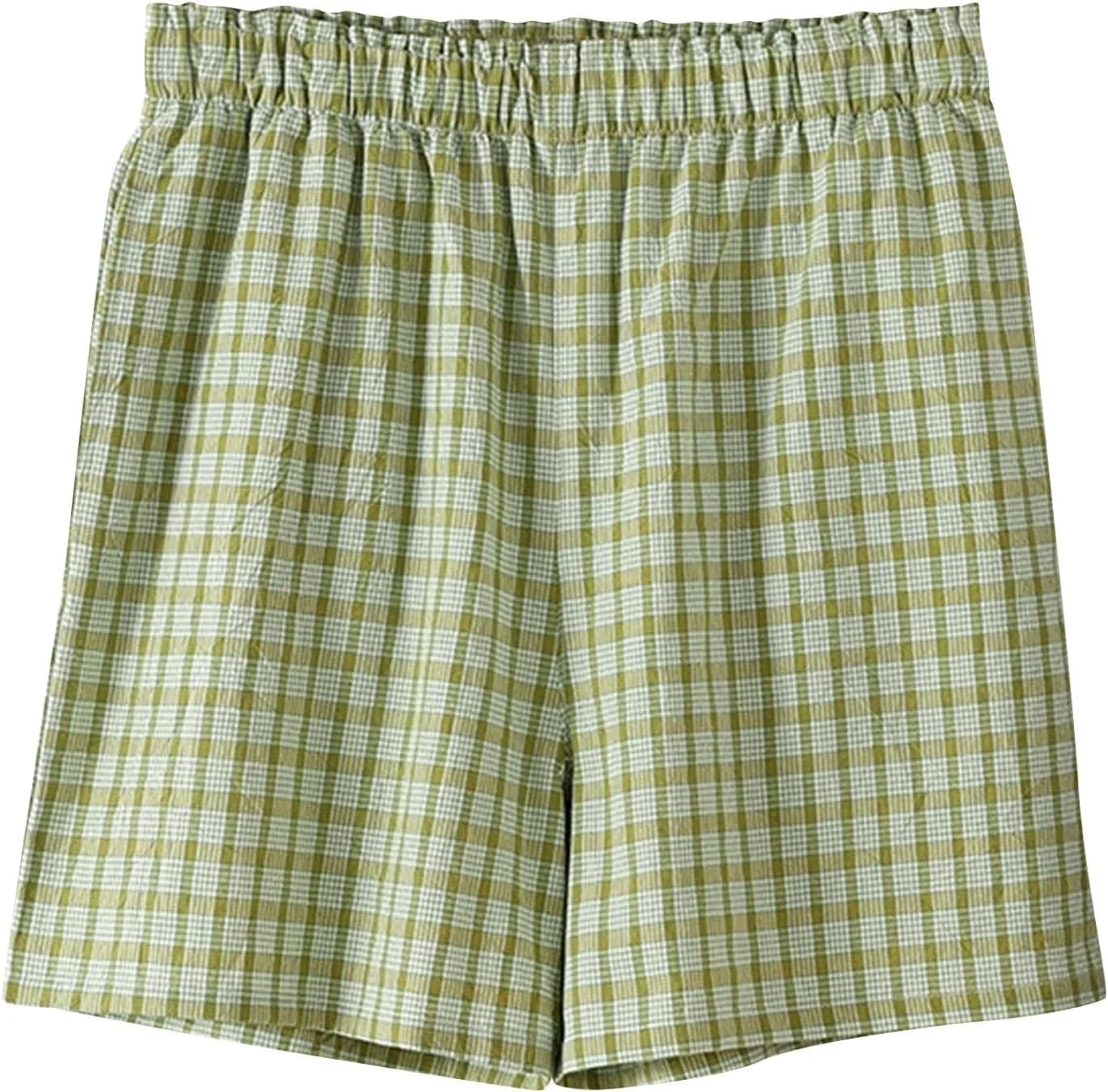 Boxer Shorts for Women Y2K Gingham Pajamas Bottoms 2025 Summer Comfy Cotton Plaid Lounge Sleep Shorts