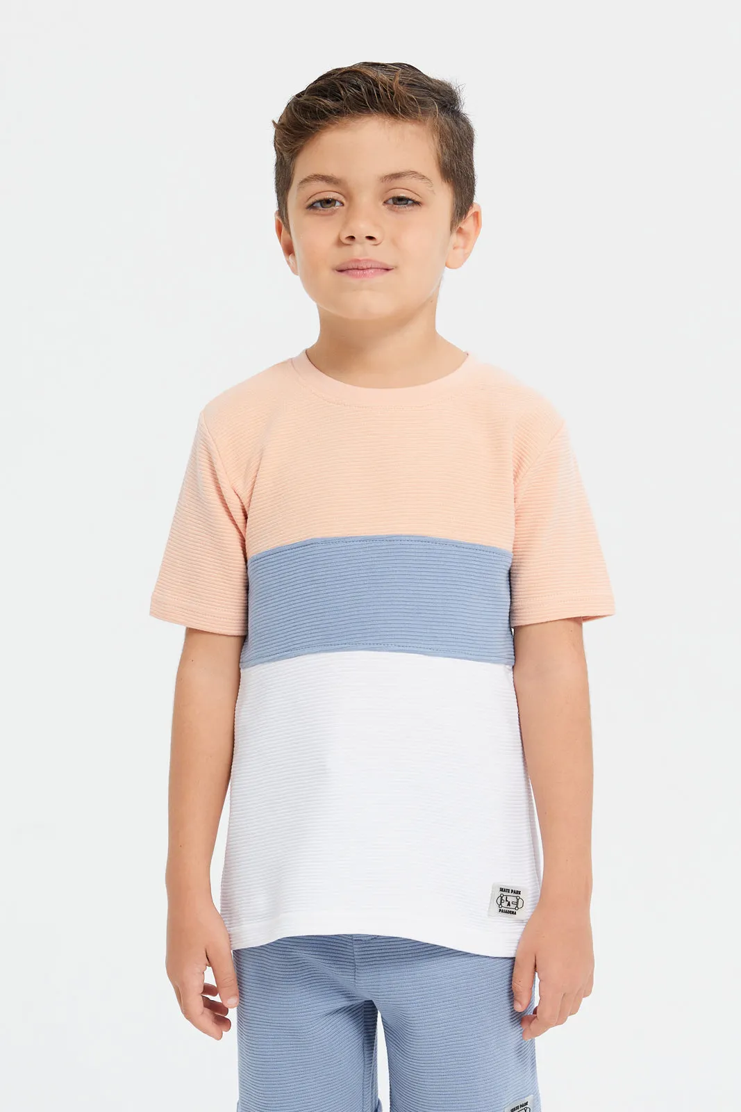 Boys Multicolour Ribbed Casual Set (2 Piece)