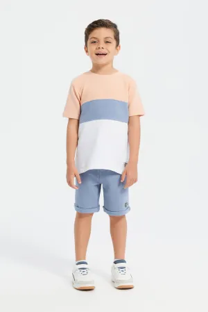 Boys Multicolour Ribbed Casual Set (2 Piece)