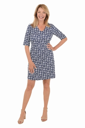 Braided Flowers V-Neck UPF50  Dress Texture Blend Classic Motion