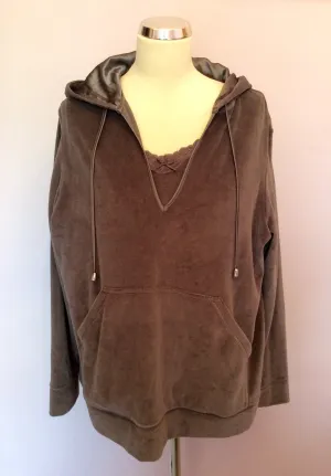 Brand New Active Wear Steel Grey Velour Camisole & Hooded Top Size 22