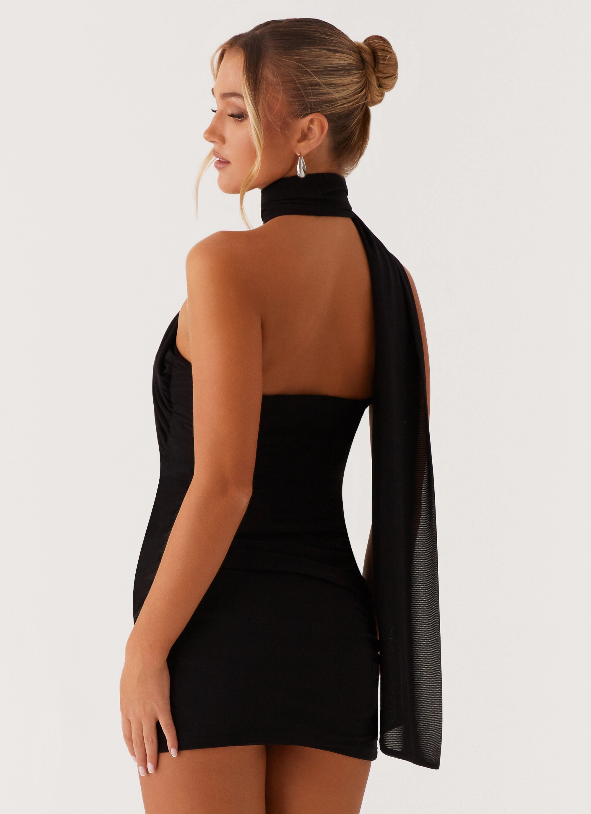Breaking News Mini Dress - Black Flowing Texture Soft Texture