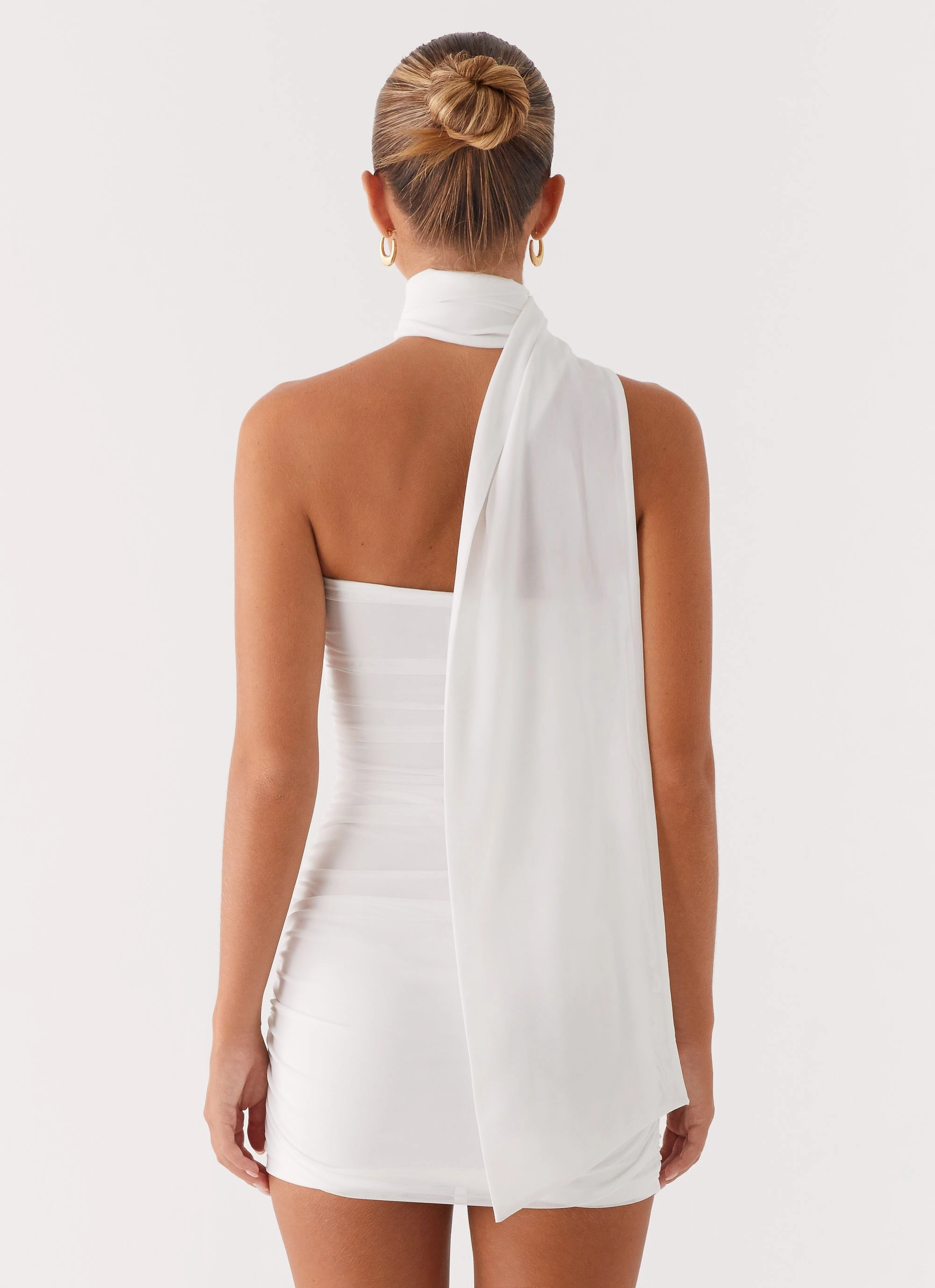 Breaking News Mini Dress - White Minimalist Elegance