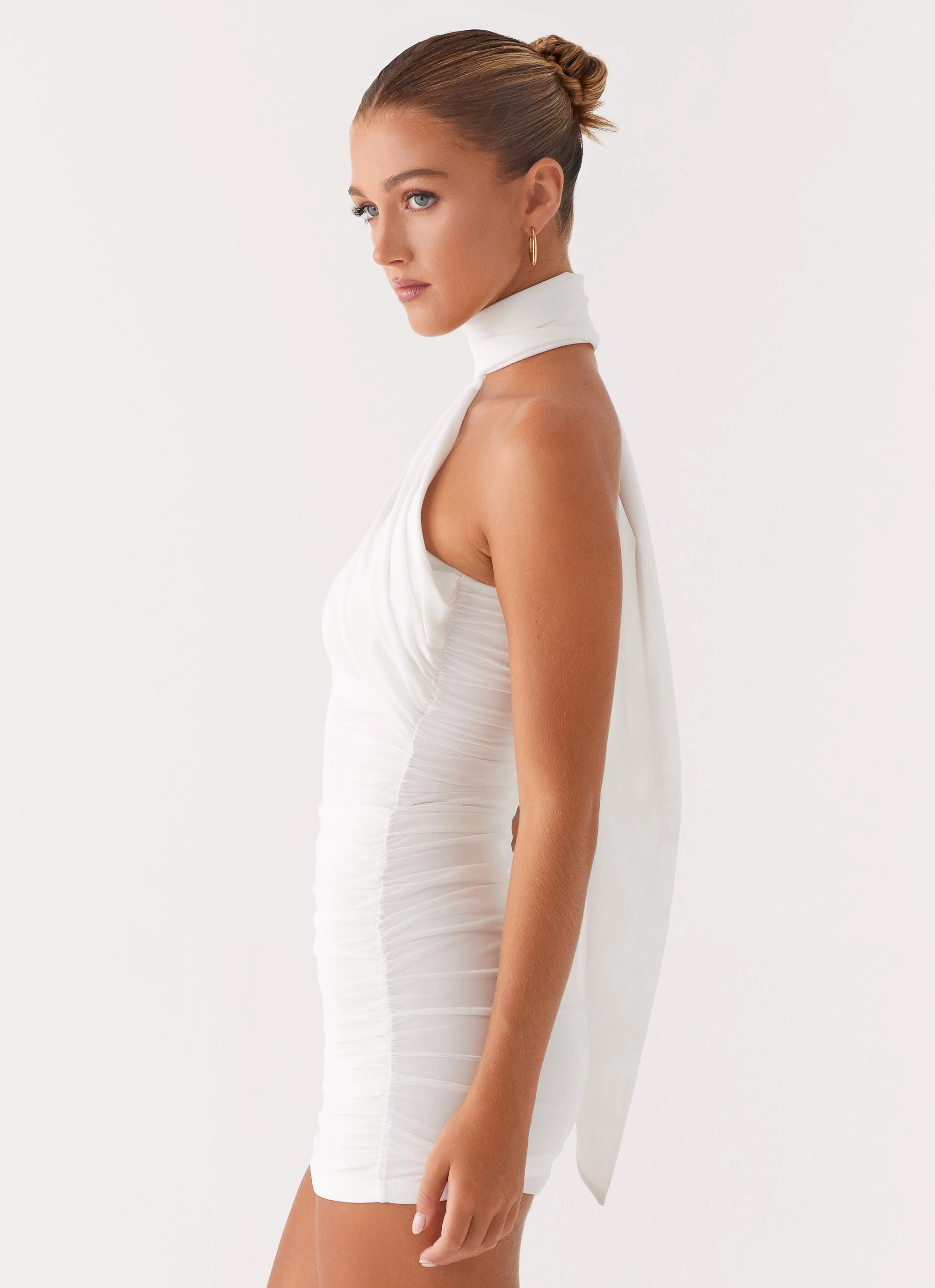 LightweightMaterial Breaking News Mini Dress - White