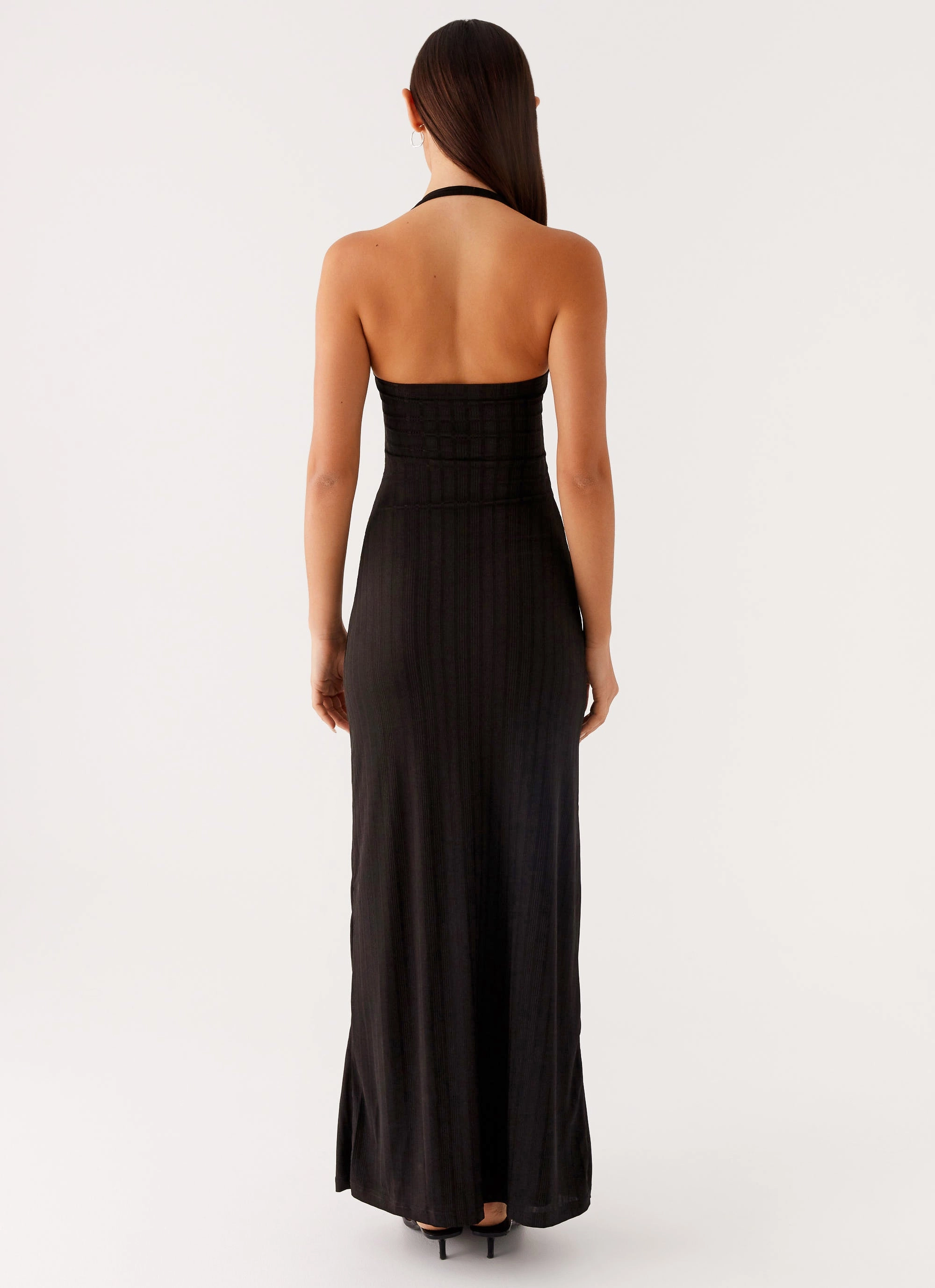 Gentle Drape Lined interior Selene Maxi Dress - Black