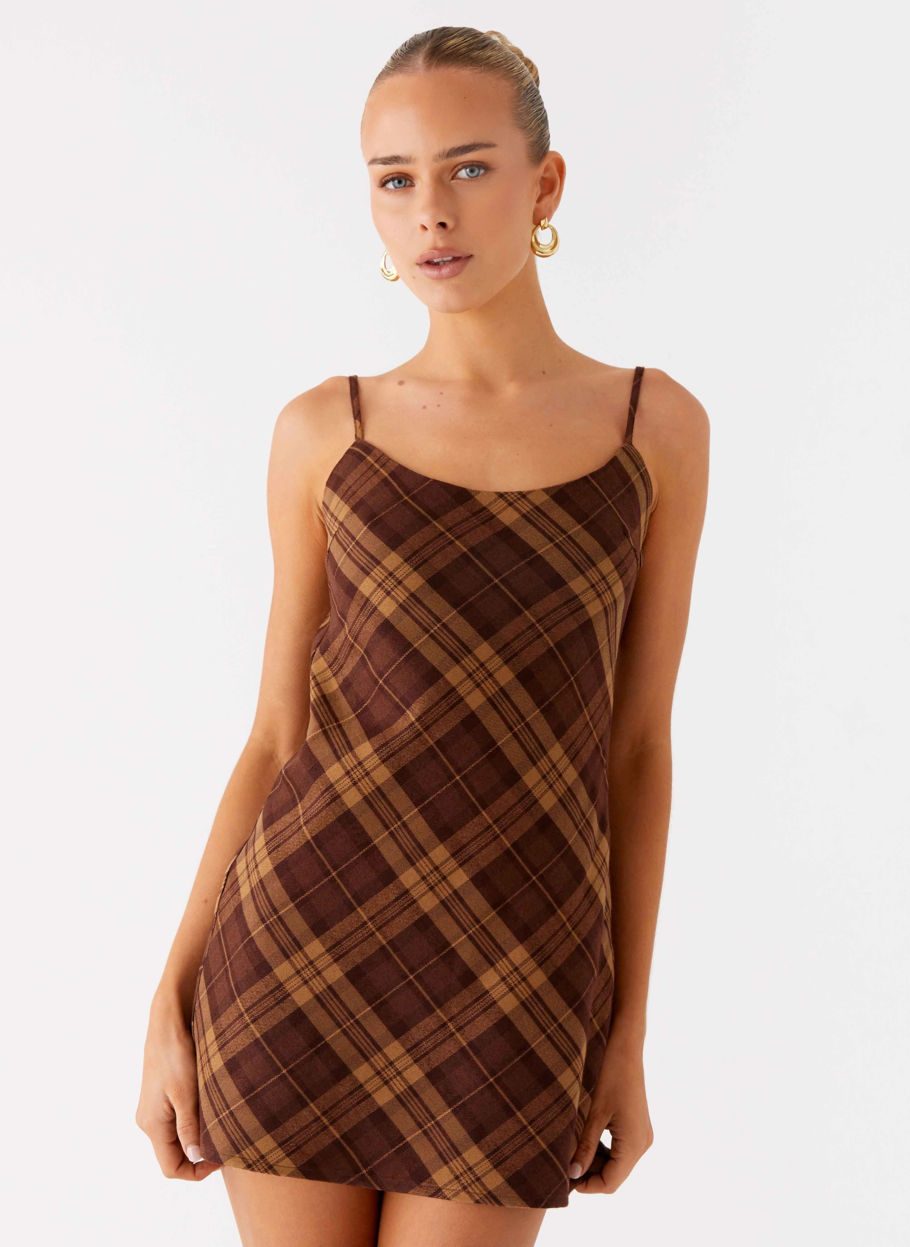 Summer Friendly Sleek And Stylish Radio Star Mini Dress - Plaid
