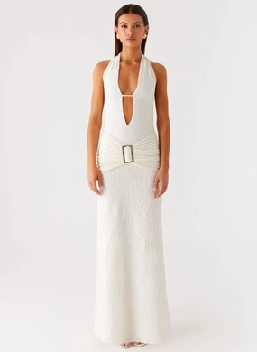 Smoke Ivy Maxi Dress - White Charming Fit