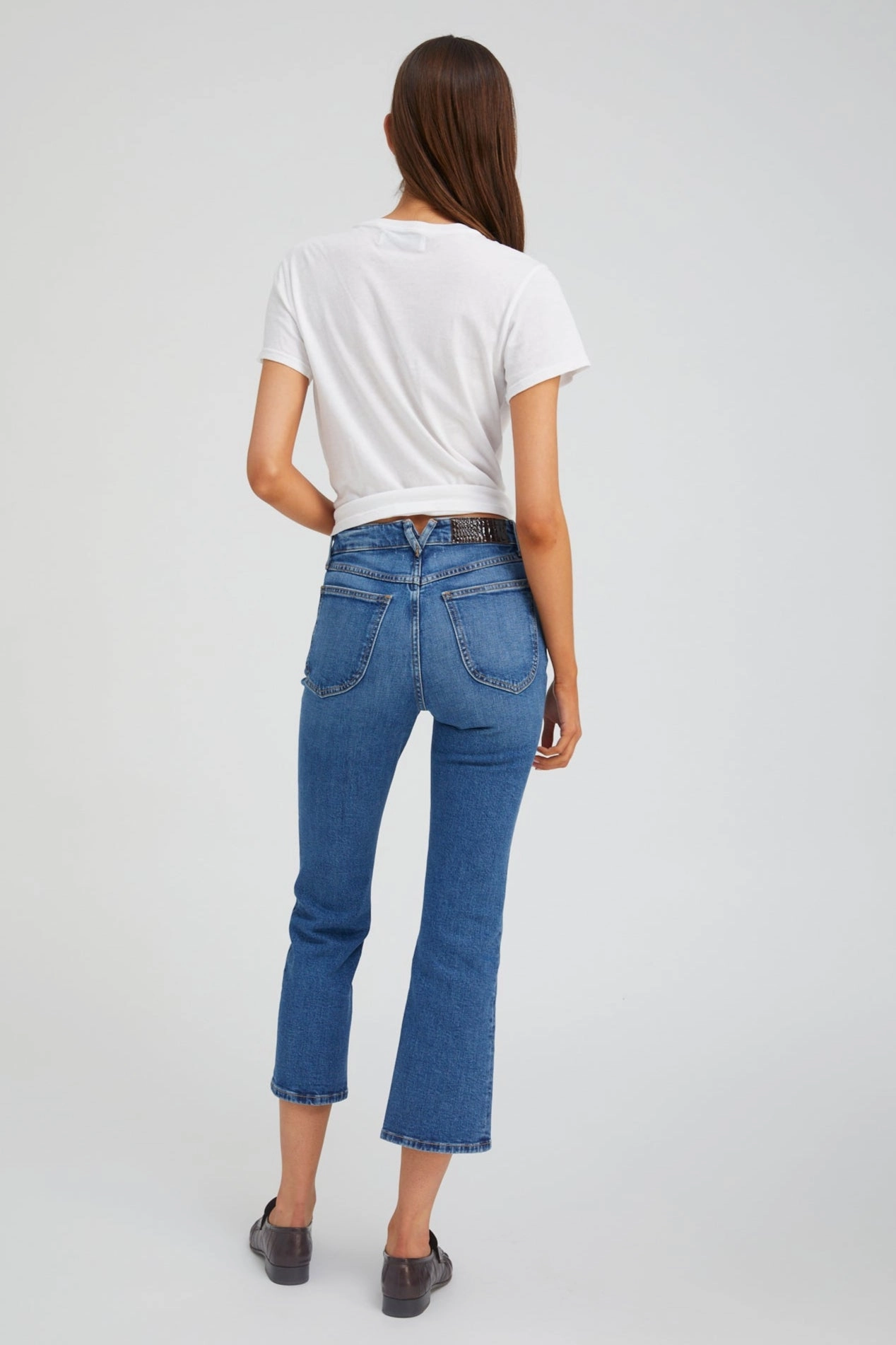 Charlotte Crop Flare Denim Utility Style