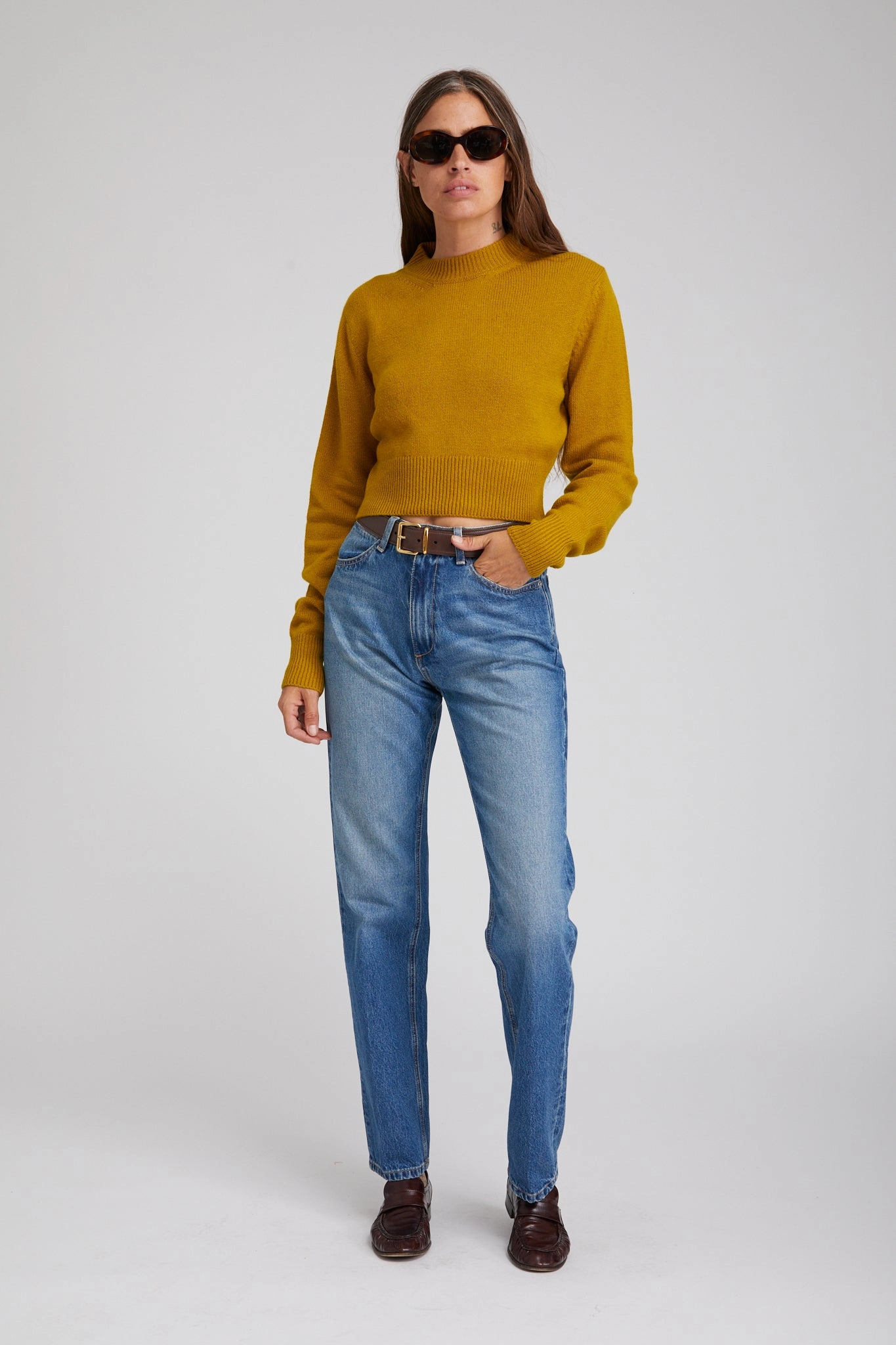 Gainsbourg Indigo Straight Leg Denim Rolled Hem Detailing Temperature Control Fabric