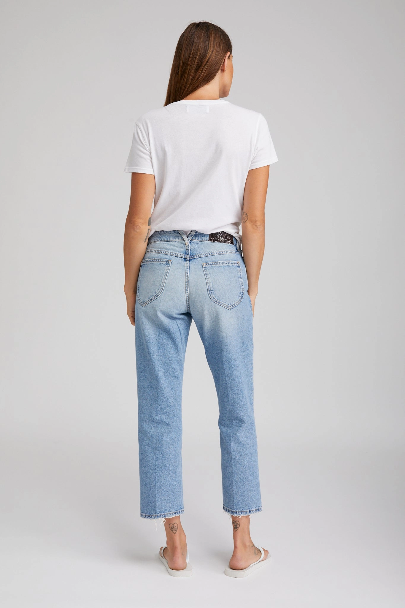 StretchableKnit Victoria Cropped Straight Leg Denim