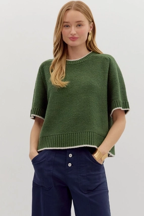 Sporty Blouse StretchComfortDesign You Know The Way Green Sweater