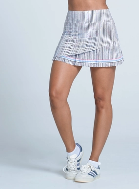 Low Bulk Material Peek A Blue Pleated Skirt-14"