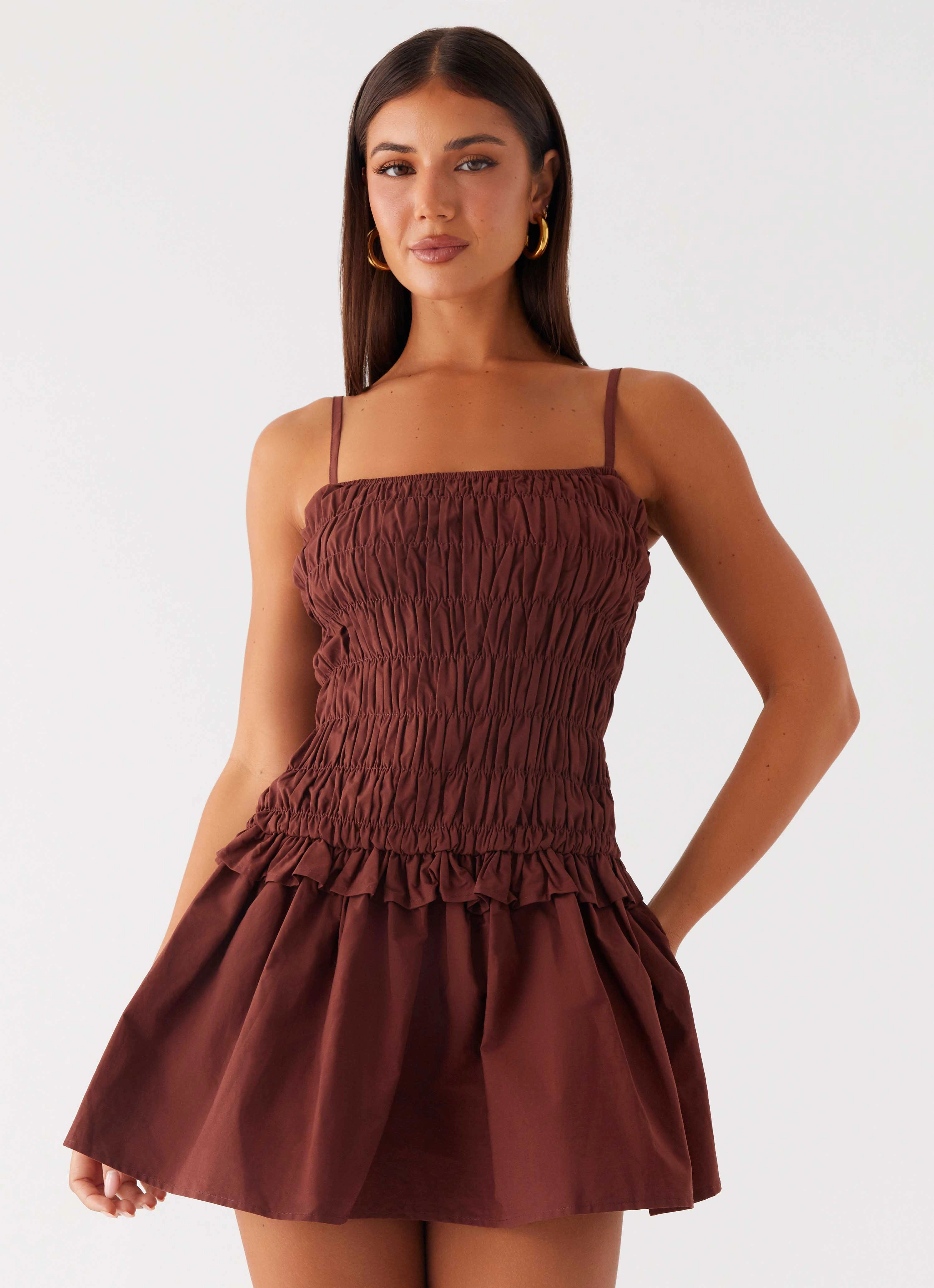 Jaxi Mini Dress - Chocolate Smart and Chic