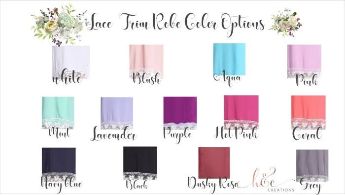 Bridesmaid robes, Bridal Robe, Flower Girl Robe, Bridesmaid gift, Cotton lace robe, Bridal party robe, Monogrammed robe, Personalized robes