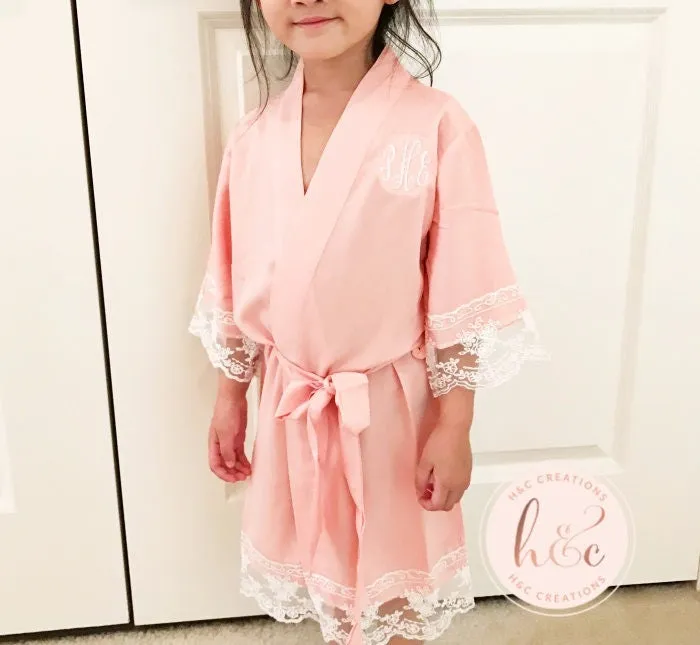 Bridesmaid robes, Bridal Robe, Flower Girl Robe, Bridesmaid gift, Cotton lace robe, Bridal party robe, Monogrammed robe, Personalized robes