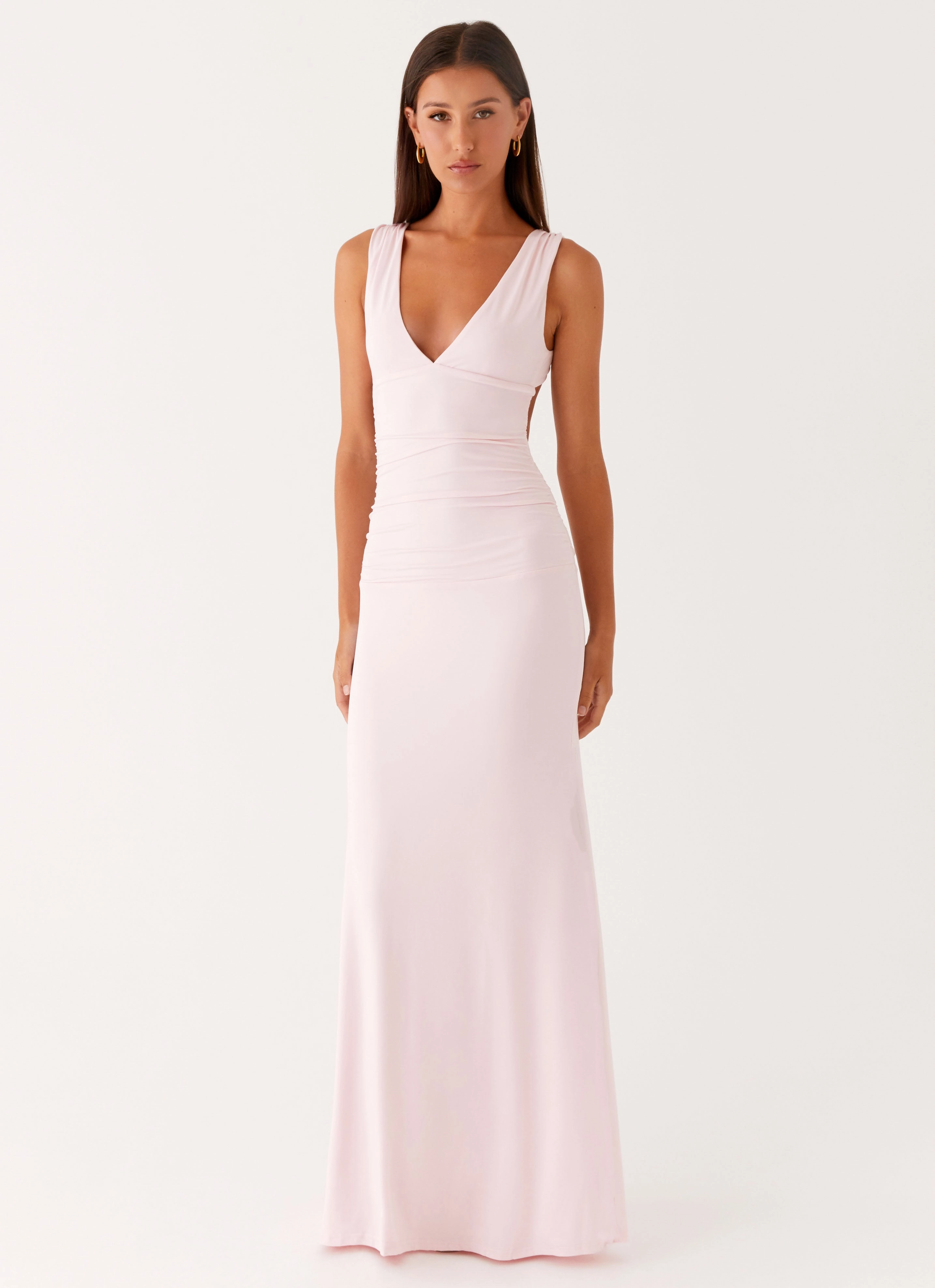 Year Rounder flowy style Cherry Sky Maxi Dress - Baby Pink