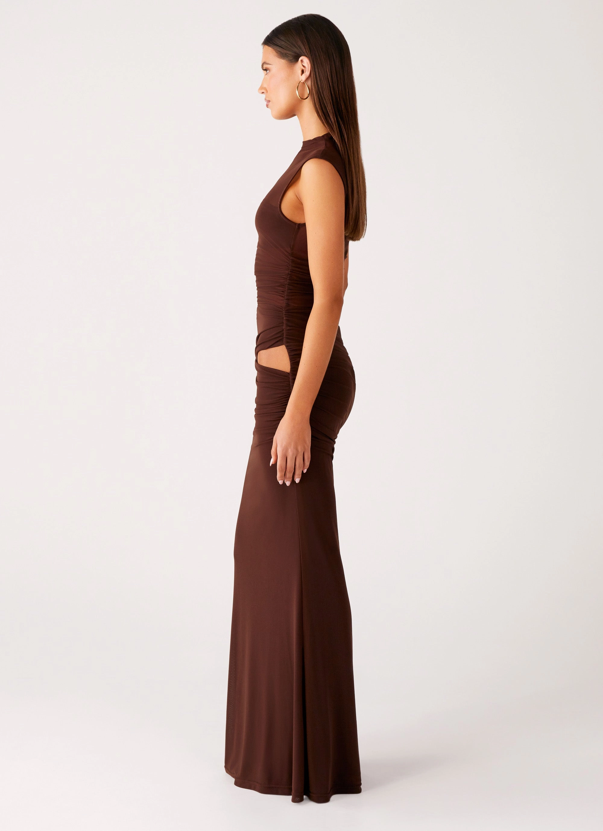 Tulle Flow Briony Maxi Dress - Cool Chocolate