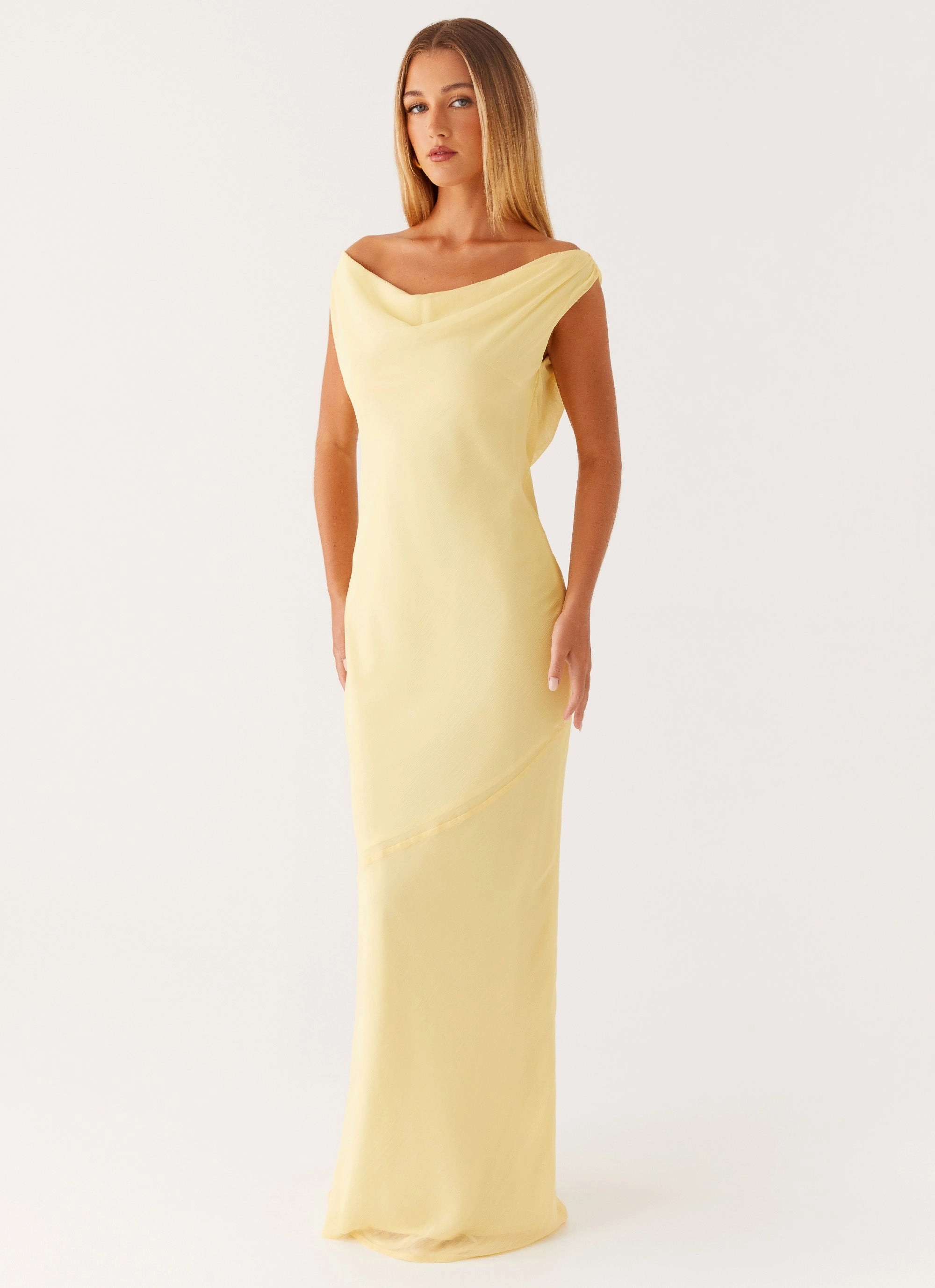 Brittany Chiffon Maxi Dress - Pastel Yellow Summer Ready Inclusive Fit