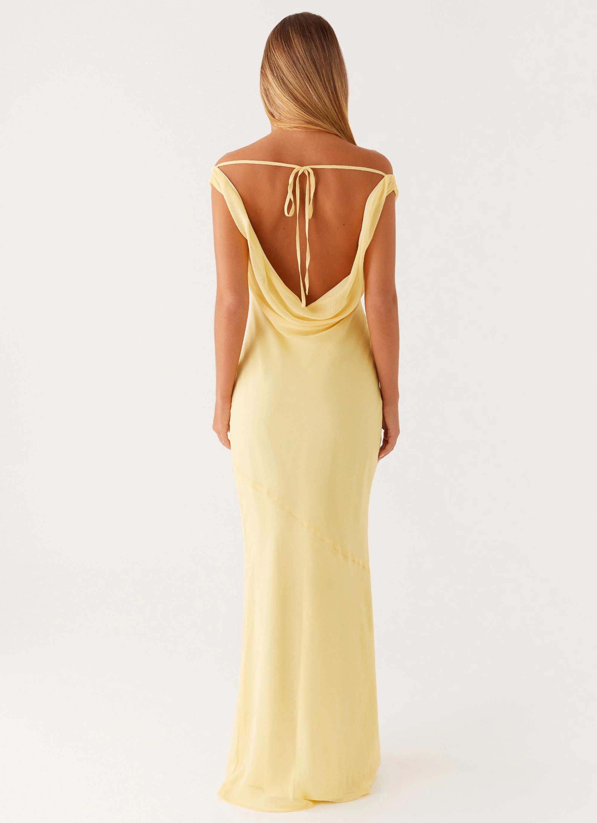 Brittany Chiffon Maxi Dress - Pastel Yellow Resort Ready flattering appearance