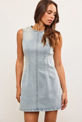 Match With All Outfit Mix BROOKE DENIM MINI DRESS