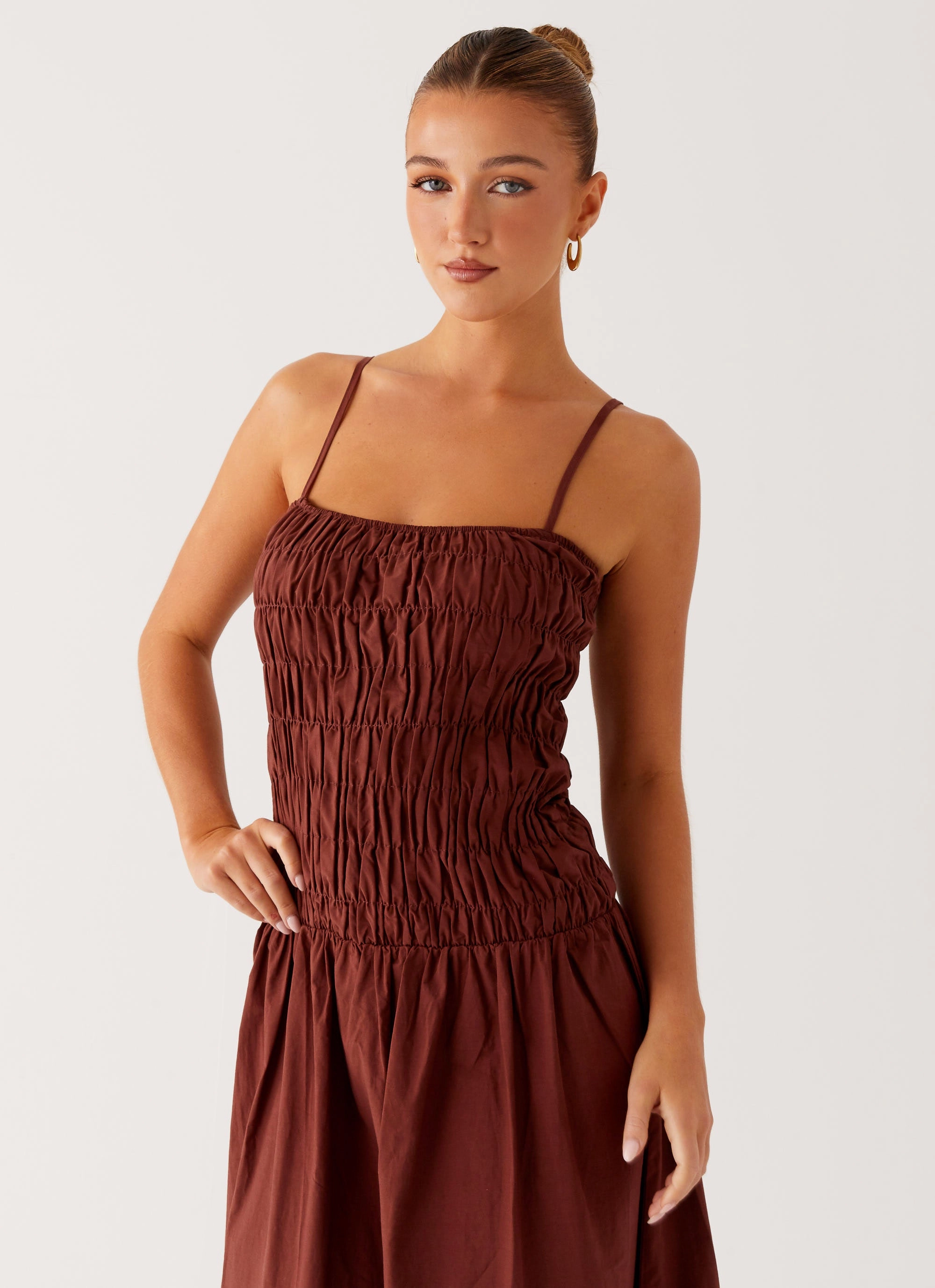 Brooke Maxi Dress - Chocolate Multi Season