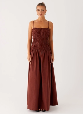 Brooke Maxi Dress - Chocolate Sage Glow Petal Zone