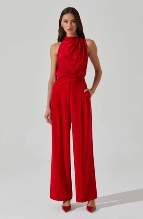 NonBindingWaistline Bryony High Waisted Trouser Pants in Red