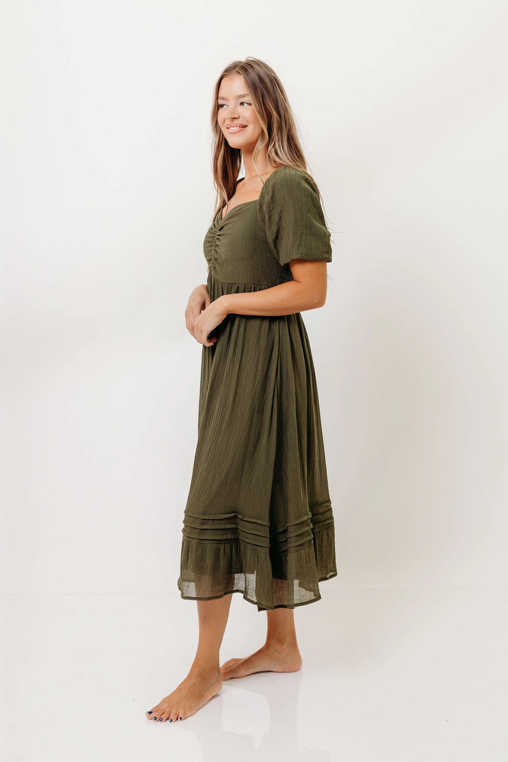Bronte Midi Dress in Calla Green Invisible-Zip