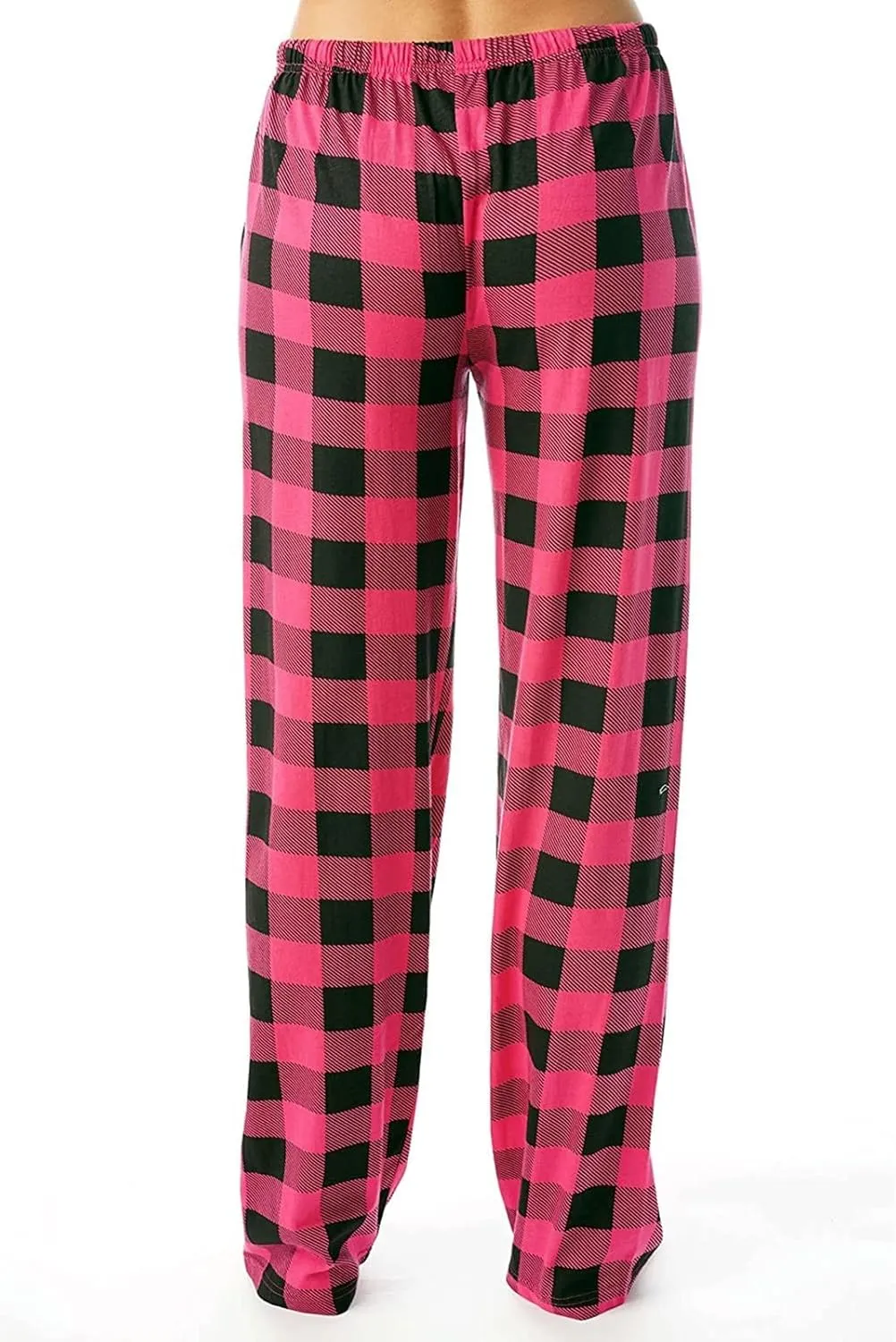 Buffalo Plaid Pajama Pants Women Comfy Soft Wide Leg Pj Pants Drawstring High Waist Baggy Cotton Wide Leg Pants
