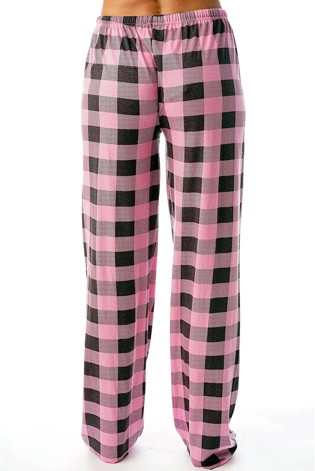 Buffalo Plaid Pajama Pants Women Comfy Soft Wide Leg Pj Pants Drawstring High Waist Baggy Cotton Wide Leg Pants