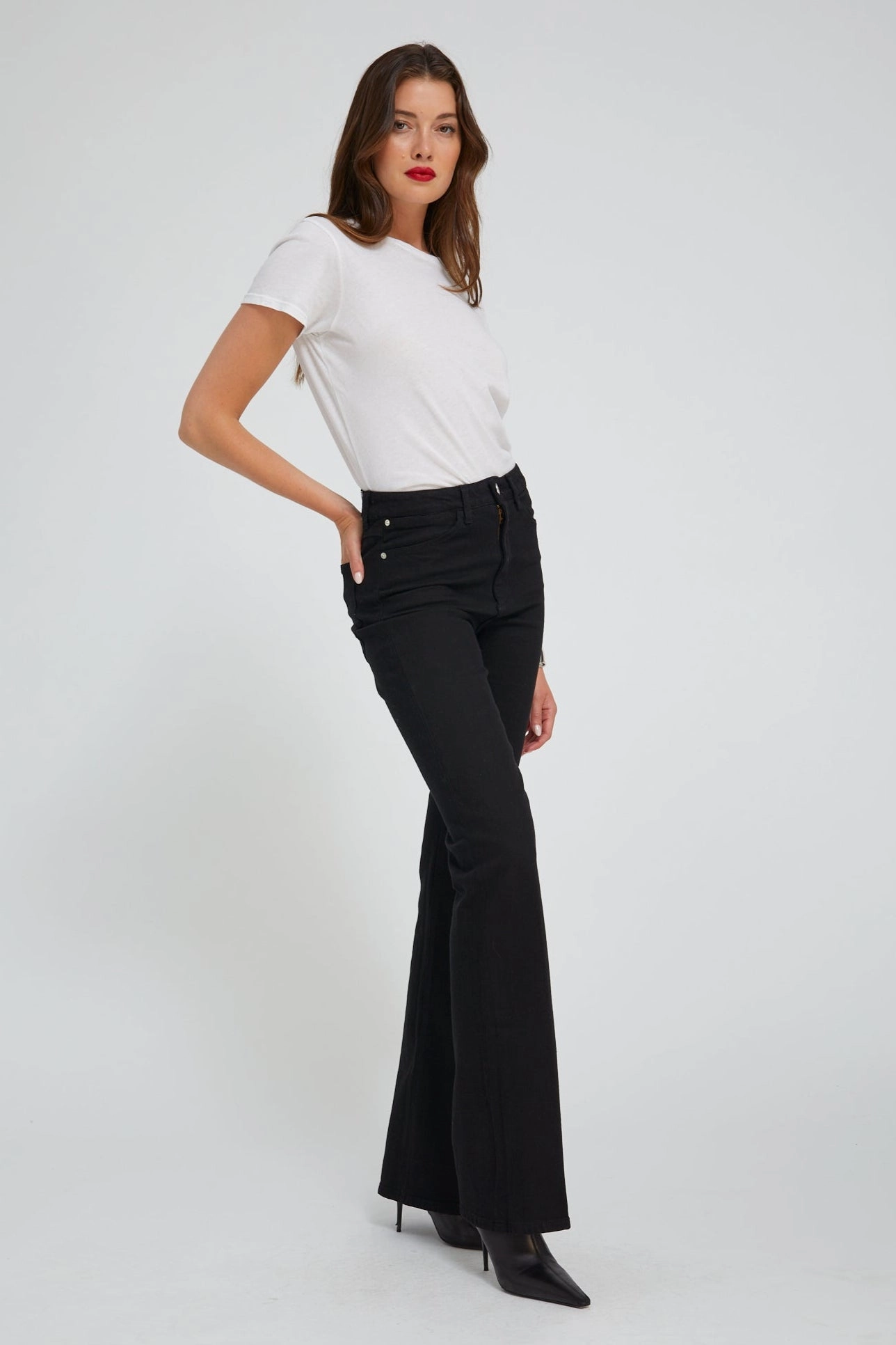Simple Utility Layer Fit Stevie Micro Flare Denim