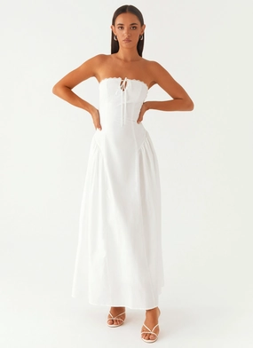 Vibrant Waist Fit Burleigh Maxi Dress - Ivory