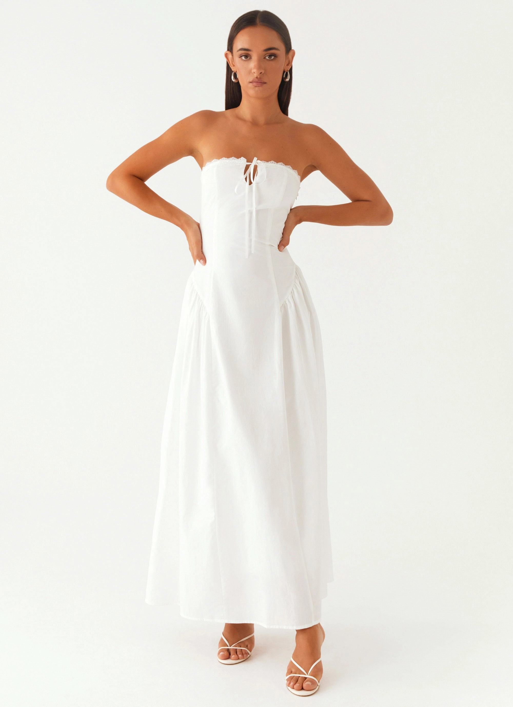 Vibrant Waist Fit Burleigh Maxi Dress - Ivory