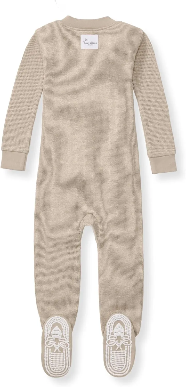 Burt's Bees Baby unisex-baby Honeysoft Sleeper Pajamas, Zip Front Non-Slip Footed Footie PJs, Organic Cotton & Lyocell