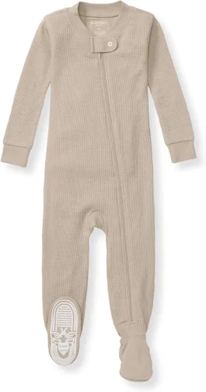 Burt's Bees Baby unisex-baby Honeysoft Sleeper Pajamas, Zip Front Non-Slip Footed Footie PJs, Organic Cotton & Lyocell