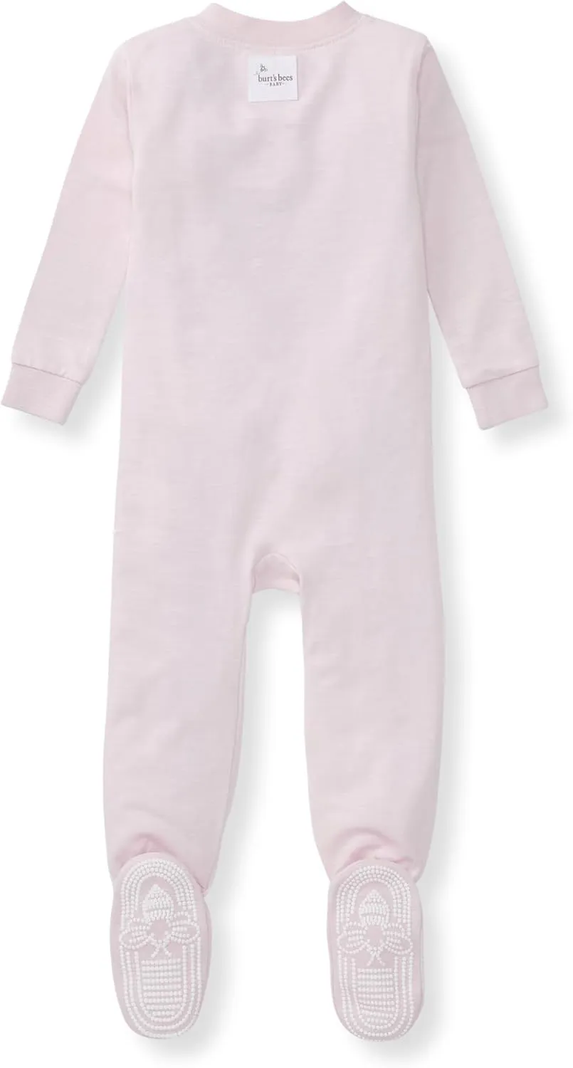 Burt's Bees Baby unisex-baby Honeysoft Sleeper Pajamas, Zip Front Non-Slip Footed Footie PJs, Organic Cotton & Lyocell