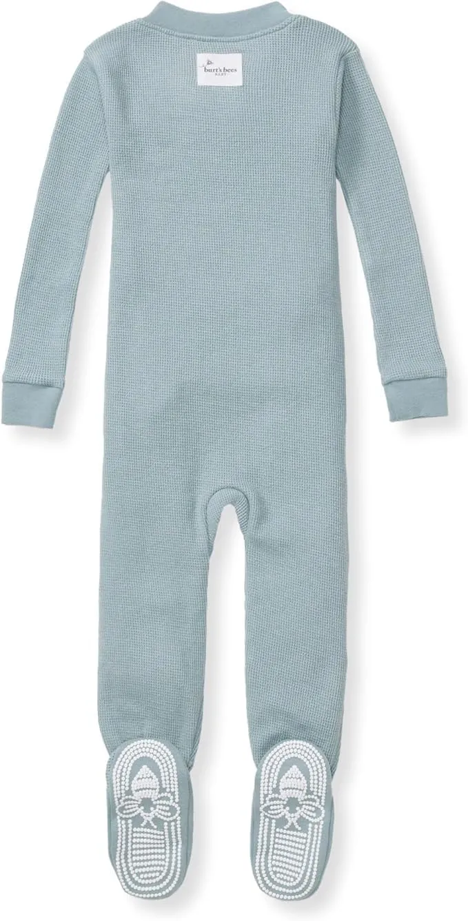 Burt's Bees Baby unisex-baby Honeysoft Sleeper Pajamas, Zip Front Non-Slip Footed Footie PJs, Organic Cotton & Lyocell